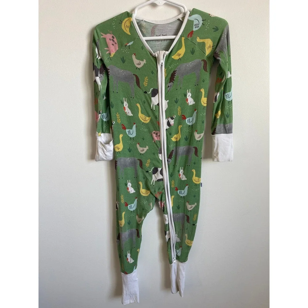 Little Sleepies Farm Print Bamboo Zippy 12-18 Months
